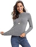 jerseys largos zara Suéter Material: El suéter para mujer es suave, liviano, cómodo, súper elástico, no se aprieta durante el movimiento, la versión ajustada puede mostrar su postura elegante.