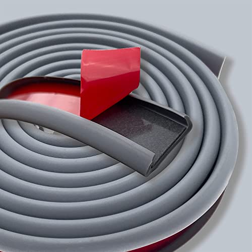 Homecube Paraspigoli a forma di U, paraspigoli per tavoli e scrivanie, paraspigoli pieghevole in materiali TPE, autoadesivo, protezione per bordi e angoli dei mobili (12 mm x 5 m, grigio)