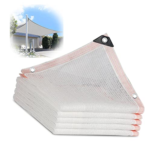 Voile d'ombrage en maille blanche avec œillets pour jardin et terrasse
