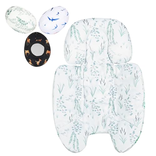 Image of FSINWV Newborn Insert and 3Pcs Replacement Toy Balls for Mamaroo, Breathable Reversible Infant Insert Compatible with Mamaroo Baby Swing & RockaRoo, Head & Body Support, Machine Washable