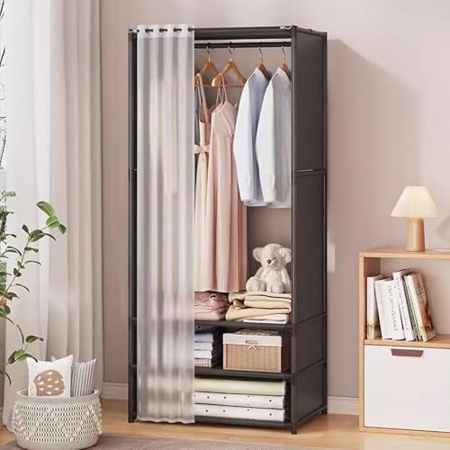 Armario plegable de gran capacidad con tela resistente y ganchos extras 3
