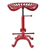LOKKHAN Rustic Industrial Bar Stool-Cast Iron Tractor Seat Stool-Adjustable Counter Height Swivel Br