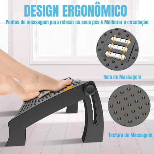 Apoio Ergonômico para Pés com Massageador Relaxante