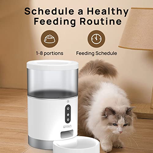 Living Enrichment Automatic Cat Feeder, Wifi Smart Pet Feeder 4L, Auto Dog Food Dispenser With Portion Control, Distribution Alarms And Voice Recorder, App Control, For Cats, Dogs & Small Pets #TOP5