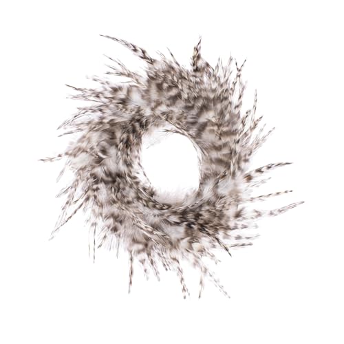 GLOREX 6 3821 300 - Dekokranz aus Hahnenfedern, ca. Ø 18 cm großer...