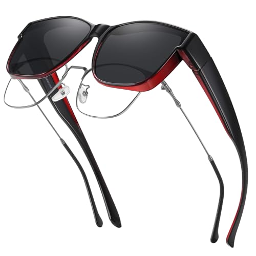 Image of GEGURI Polarized Sunglasses Fit Over Glasses for Men Women, Oversized Square Sun Glasses UV400 Protection Shades