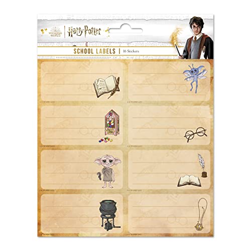 Grupo Erik Etiquetas adesivas Harry Potter - autocolantes livro nomes/pack etiquetas escolares - papelaria Harry Potter - produto licenciado oficial