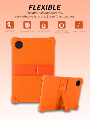 Coque silicone Doogee Tab A9 Pro 10.1 orange avec support réglable pour enfant
