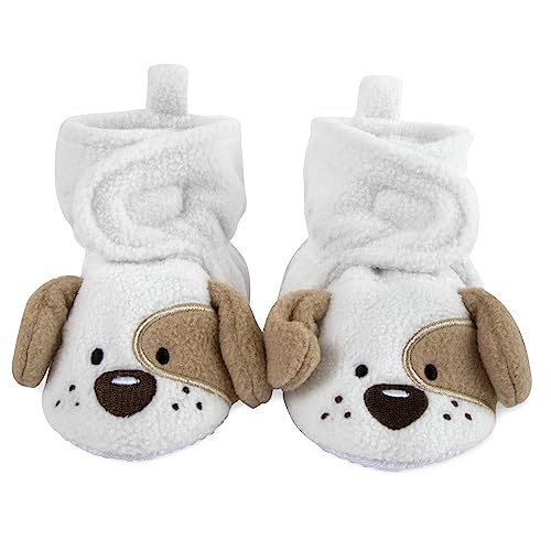 Cozy Fleece Baby Booties- Sherpa Baby Crib Booties Soft Soled Winter Shoes Unisex Fleece Booties Baby Boy, Baby Girl 0-6 Months