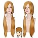 Produktbild My Little Monster Goldene Blonde Cosplay Perücke Lange Gerade Kunsthaar Pferdeschwanz Mizutani Shizuku Frauen Perücken Mit Pony 80 Cm