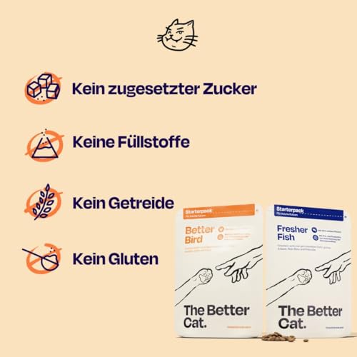The Better Cat Super Premium Trockenfutter für Katzen | Getreidefreies Katzenfutter Trocken | Hoher Fleischanteil | Ohne Zucker | Mit Probiotika (1kg, Huhn)