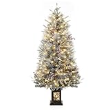 Design pré-éclairé : le sapin de Noël artificiel de qualité supérieure est équipé de 200 lumières LED blanc chaud qui émettent une lumière douce et accueillante qui crée instantanément une atmosphère chaleureuse. Décoré avec 200 lumières LED pré-éclairées, ce qui élimine le temps et les efforts pour accrocher des lumières sur votre arbre.