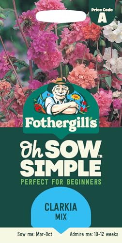 Fothergills Oh Sow Simple Clarkia Mix Flower Seeds Sow: Mar-Oct Pink/Purple/White