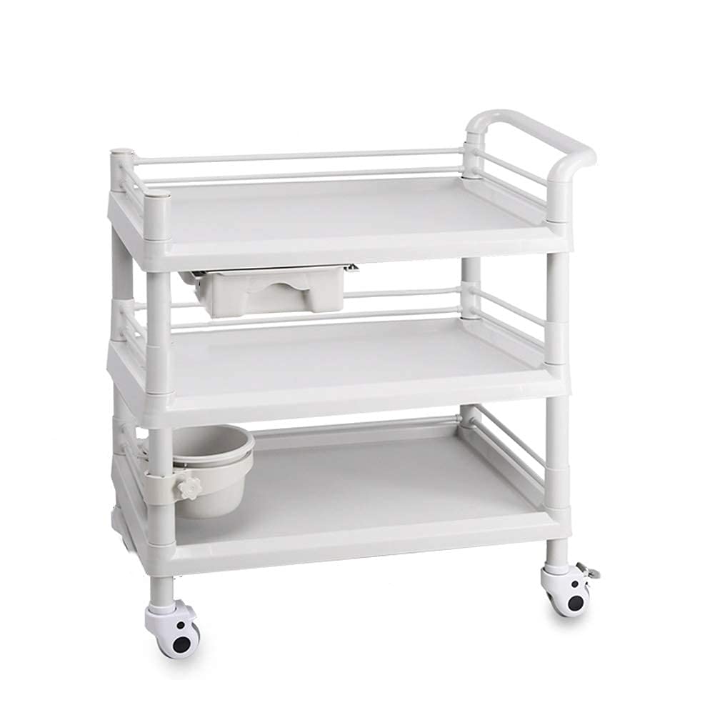 TKJfdTY Medical Cart Tool Beauty Rolling Trolley With Handle And Storage Tray Universal Wheel With Brake 54×37X98Cm,Style2 54×37x98cm
