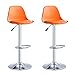 Stołek barowy, obrotowe stołki barowe, stołek barowy, regulowany stołek barowy, wysokie stołki barowe, obrotowy wysoki blat kuchenny wyspa krzesło do jadalni z oparciami, kuchnia śniadanie stołki barowe z podnóżkiem, pomarańczowy
