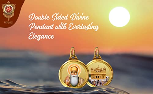 Image of DIVINITI 24K Gold Plated Double Sided Gurunanak & Golden Temple|Flip Coin for Men, Women and children | Good Health & Wealth | Idol for gifting loved ones on any occasion 28MM Pendant (5 PCS)