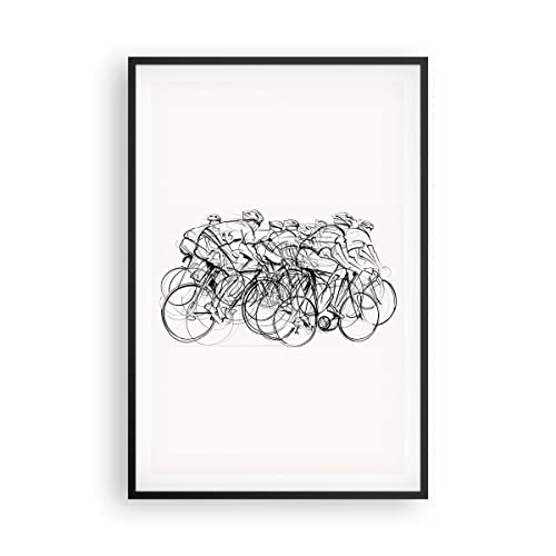 ARTTOR Poster da Parete bicicleta carrera rueda Póster Marco Negro 61x91cm Moderno Cuadros Decorativo Decoracion Salon Dormitorio Cocina Cuadros Pared Imágenes Wall Art Prints Decor   P2BPA61x91 4122