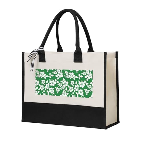 Sac fourre-tout en toile beige spacieux réutilisable pour femme