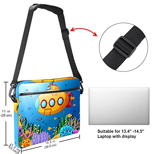 Sac d'ordinateur portable 13-14.5" Submarine multicolore contre les rayures