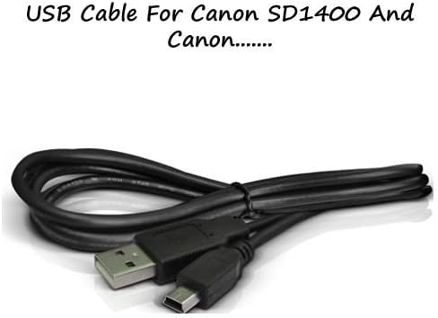 USB Cable For Canon Powershot SD1400 Camera, USB Computer Cord For Canon Powershot SD1400 And Most EOS DSLR ,Ixus , Powershot , Powershot Elph , Rebel Digital Camera + Legria,MV Series Camcorder etc.