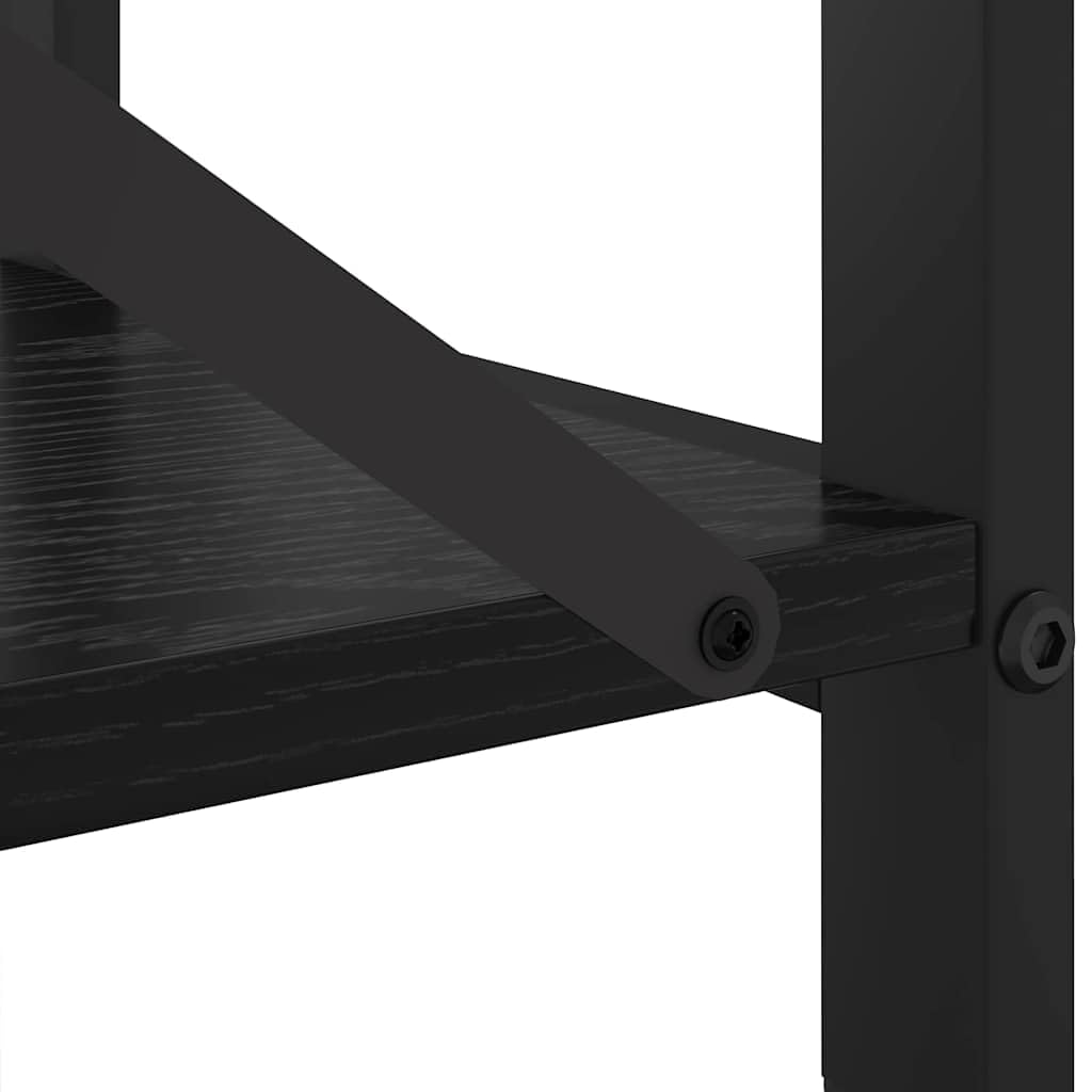 vidaXL Bücherregal Schwarz Eichen-Optik 60 x 30 x 50 cm Holzwerkstoff, Moderner Industrie-Bücherregal, Gestell für Stauraum, Deko Regal für die Wohnung, freistehender Buchschrank
