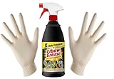 hep® Elbow Grease Heavy Duty Degreaser 1L - Xtra Tough All-Purpose Cleaner for Grease, Grime, Oil, and Stubborn Messes on Metal, Plastic, and Tools - Solvent-Free Black 1ltr with nitrile Gloves (Pair)