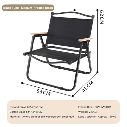 Chaise de camping pliante extérieure et tabouret de plage noir - 3