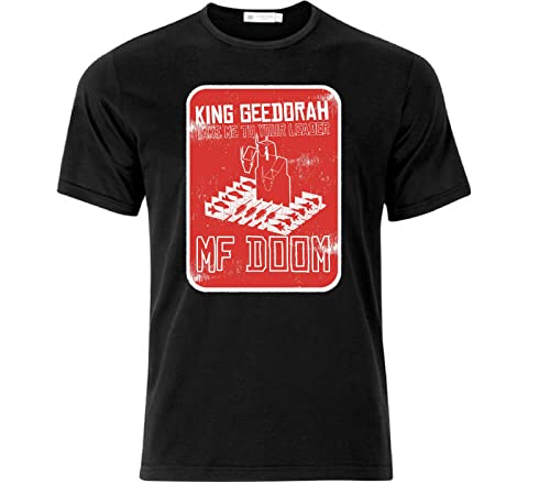 Photo de King Geedorah Take Me to Your Leader MF Doom Hip Hop White Yellow Black Red Mens Women T Shirt 100% Cotton Black(Small)