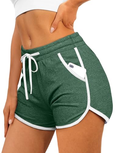 Aloodor Women's Gym Shorts Workout Running Shorts Beach Vacation Clothes with Pockets Fashion Trendy 2026