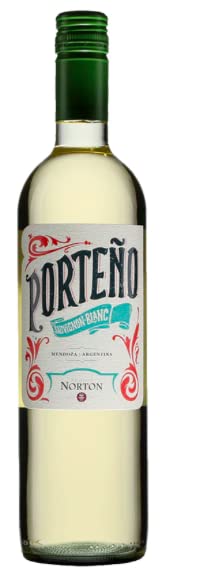 Norton Porteño Sauvignon Blanc, Fresh & Zesty Argentinian White Wine from Mendoza, 100% Sauvignon Blanc (Case of 6x75cl)