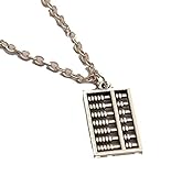 Collar de moda Collar largo de plata estilo chino con colgante de ábaco, diseño retro punk