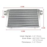 chłodnicy silnika samochodu R-EP Intercooler Uniwersalny 460x300x76mm Aluminiowy Chłodnica Wlot 3 cale Wylot 76mm Zimne Powietrze Do Samochodów Turbo Chłodnice silnika
