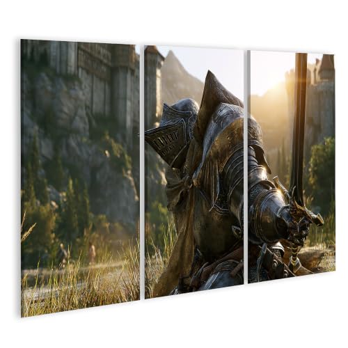 Impression sur toile chevalier islandburner : édition d'art W1 triptyque