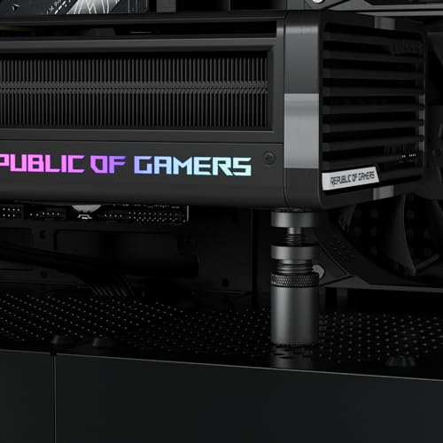 upHere Gaming Support GPU,Aluminio, Soporte para tarjeta gráfica,Soporte para tarjeta gráfica vertical ajustable en altura, con imán, S (26 mm-50 mm), GB26 K