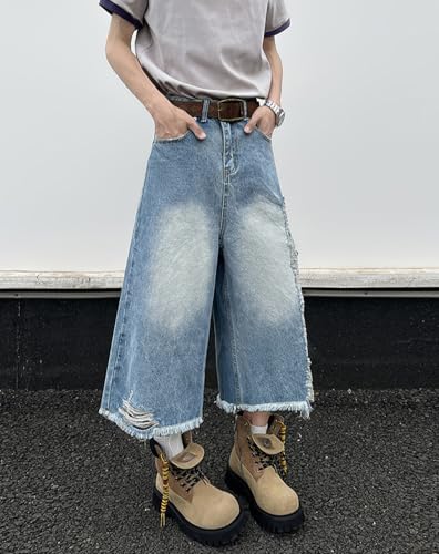 CUTEGAL Y2k Baggy Pants Cargo Jeans Unisex Wide Leg Jeans Mid Rise Streetwear Ripped Pants Grunge Clothes2