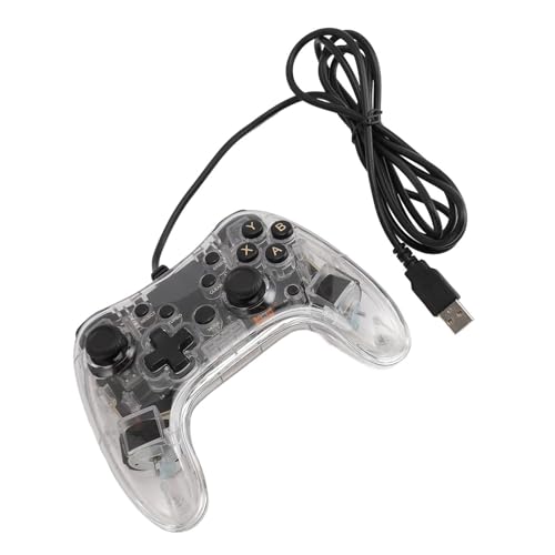 Eminchu Controlador con Cable para Switches / / Steam Deck, Iluminación RGB Programable, Sensor de Movimiento de 6 Ejes, Función/Despertador Ajustable, Vibración de Motor Dual