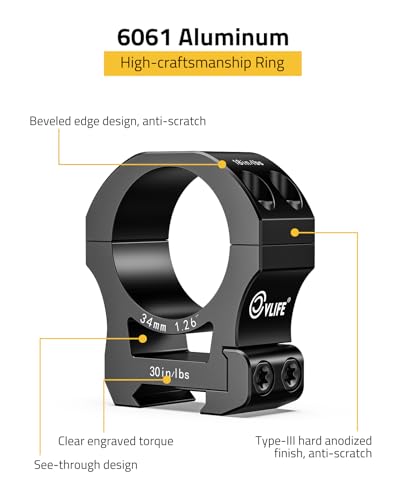 Image of CVLIFE Precision Scope Rings Mount - Compatible with Picatinny Rails and More - 2 Pieces