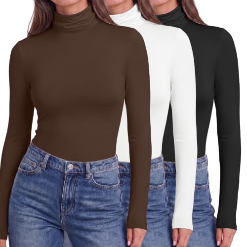 Ekouaer Langarmshirt Damen Set Warm Layer Tee Untershirt Thermo Unterhemd