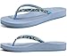 KuaiLu Women's Rhinestone Flip Flops with Comfort Arch Support Yoga Mat Cushion Sandals Fashion Summer Beach Travel Walking Thong Orthopedic Sandles Slip on Plantar Fasciitis Light Blue 6