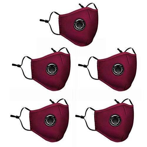 Preisvergleich Produktbild Atemschutzmaske N95 Masken - Premium Atemmaske Staubmaske Mundschutz mit Zusätzlichem Filter Für Gartenarbeit, Reisen, Handwerker, Staub, Allergien, PM2.5, Verschmutzung, Pollen (Hot Pink / 5 Stück)
