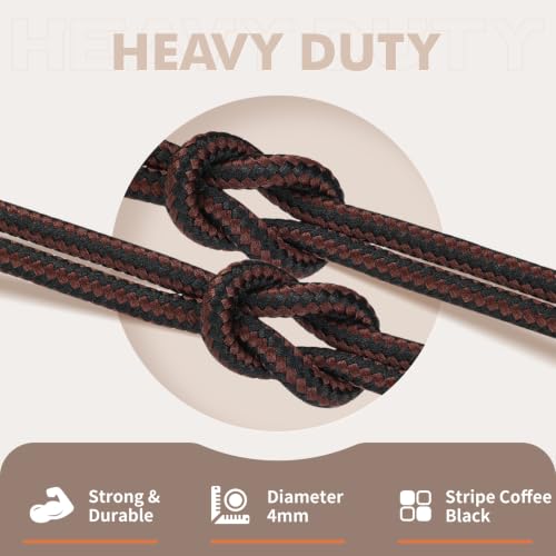 Image of Stepace 2 Pairs Round Heavy Duty Boot Laces for Hiking and Work Boots