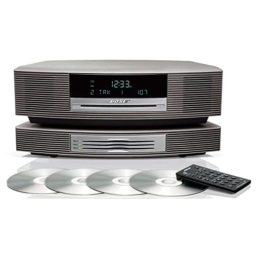 Bose Wave Music System with Multi-CD Changer - Titanium Silver, Compatible with Alexa Amazon Echo (Renewed)
