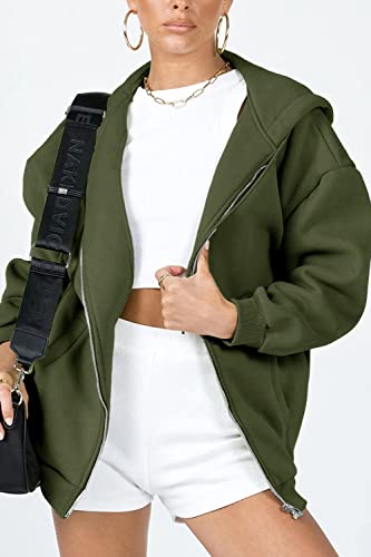 Image of PRETTYGARDEN Women's Fall Zip Up Hoodies Sweatshirts