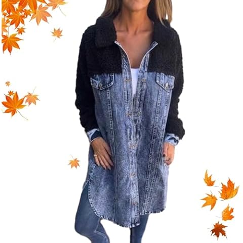 XYLAWAVE Women's Sherpa Denim Jacket Cover
