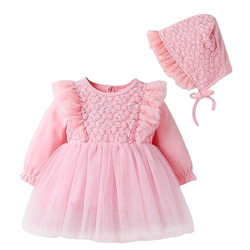 Vestido de princesa de tul de manga larga para niña con acabados elegantes de alta costura