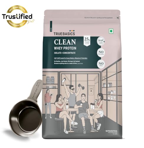 Image of TrueBasics Clean Whey Protein Powder Blend, Salted Dark Chocolate, 1kg