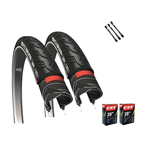 2er Set CST Fahrradreifen Classic Breaker 28 Zoll Reflex auswählbar mit Schläuchen + 3 MSZweirad Metall Reifenheber E Bike Cover