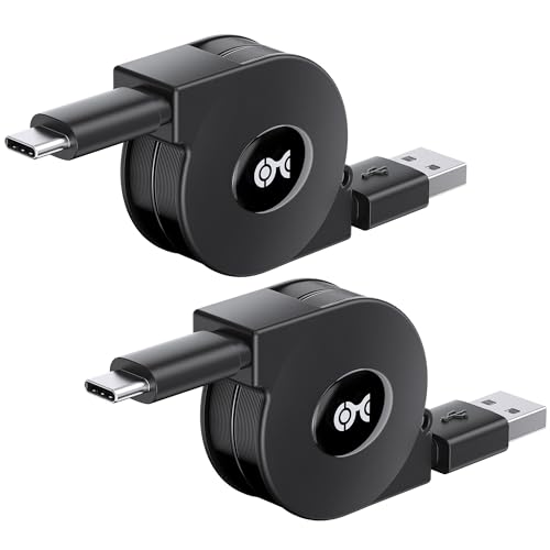 Cable Matters Short Retractable USB C Cable 1m (Retractable USBC to USBA, USBC to USB Cord, iPhone...