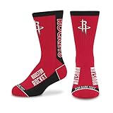 For Bare Feet NBA HOUSTON ROCKETS MVP Crew Sock Team Color YOUTH
