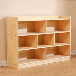 Lukzer 6 Section Engineered Wood Storage Organizer for Commercial or Home Use Safe Kids Friendly Cabinet Furniture Toy Shelf for Living Room Bedroom Home (MR-008 / Oak / 30 x 100 x 70 cm)